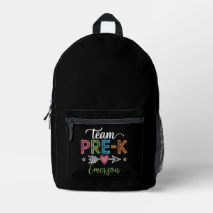 Sac À Dos Imprimé Équipe de nom personnalisé Enseignant de maternell