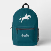 Sac À Dos Imprimé Équitation Moderne Sarcelle (Recto)