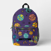 Sac À Dos Imprimé Espace moderne Galaxy Thème Personnalisé Nom (Recto)