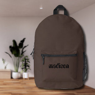 Sac À Dos Imprimé Espresso Brown et noir Nom personnalisé