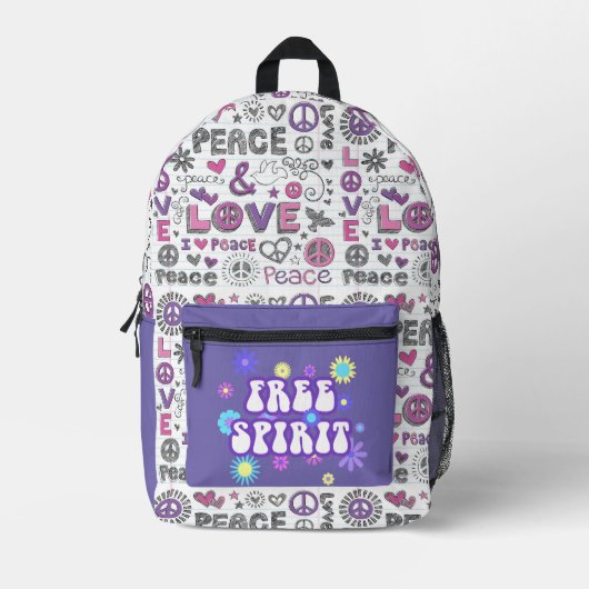 Sac À Dos Imprimé Esprit libre rétro (Recto)