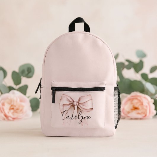 Sac À Dos Imprimé esthétique de noeud papillon rose coquette Nom per
