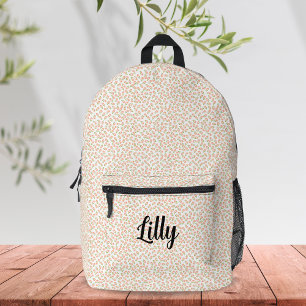 Sac À Dos Imprimé Esthétique Mignonne Coquette Orange Fleurs Personn