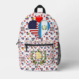 Sac À Dos Imprimé États-Unis Guatemala Cœur drapeaux Patrimoine hisp