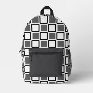 Sac À Dos Imprimé Étendez-vous avec le gris foncé et le blanc géomét