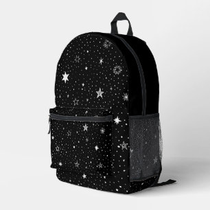 Sac À Dos Imprimé Étoiles blanches dessinées à la main sur fond noir