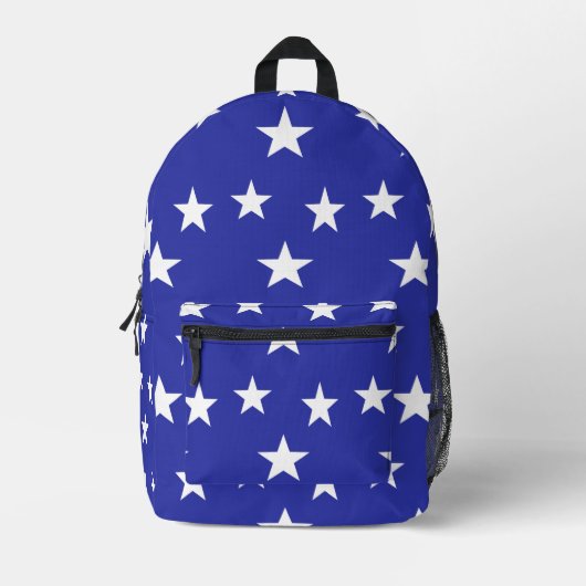 Sac À Dos Imprimé Étoiles blanches en bleu (Recto)