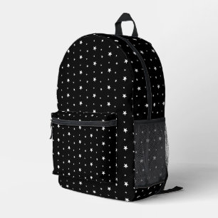 Sac À Dos Imprimé Étoiles blanches sur noir