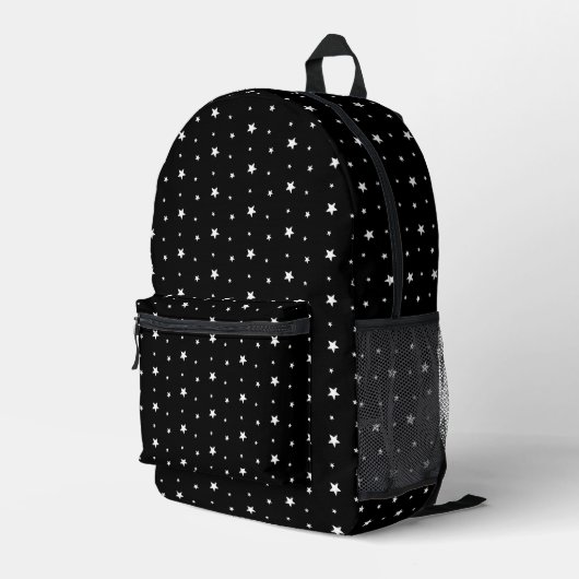 Sac À Dos Imprimé Étoiles blanches sur noir (Coin arrière droit)