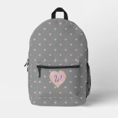 Sac À Dos Imprimé Étoiles dans des cœurs sur fond gris (Recto)