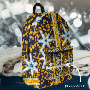 Sac À Dos Imprimé étoiles de Noël bleu jaune brillant