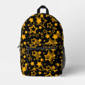 Sac À Dos Imprimé Étoiles Jaune Doré Pailleté Design (Recto)