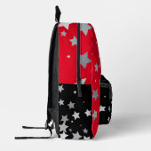 Sac À Dos Imprimé Étoiles partout en rouge et noir (Gauche)
