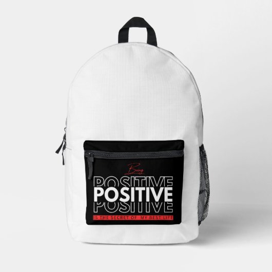 Sac À Dos Imprimé Être positif (Recto)