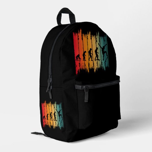 Sac À Dos Imprimé Évolution du skateur de skateboard (Coin arrière gauche)