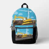 Sac À Dos Imprimé Excavateur Camions de construction Camions Garçons (Recto)