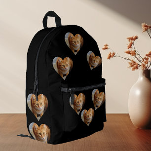 Sac À Dos Imprimé Famille de photo de forme de coeur personnalisée p