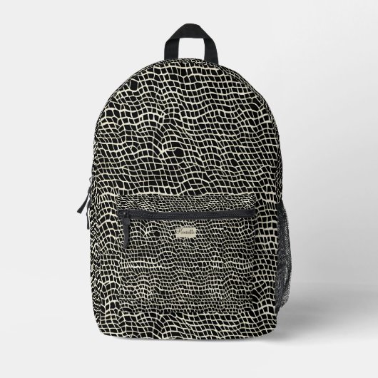 Sac À Dos Imprimé Faux Snakeskin noir (Recto)