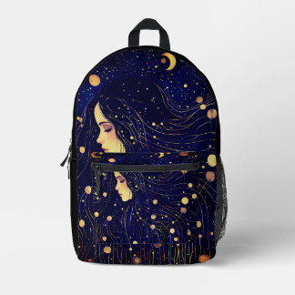 Sac À Dos Imprimé Femme céleste déesse Lune étoiles Ciel