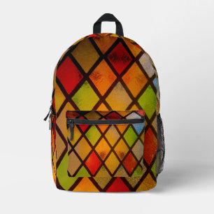 Sac À Dos Imprimé Fenêtre en verre coloré motif diamant