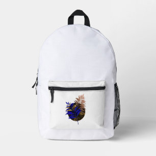 Sac À Dos Imprimé Ferme bleue sur cercle noir