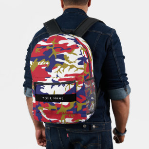 Sac À Dos Imprimé Fête de l'Indépendance Camouflage Votre nom Person
