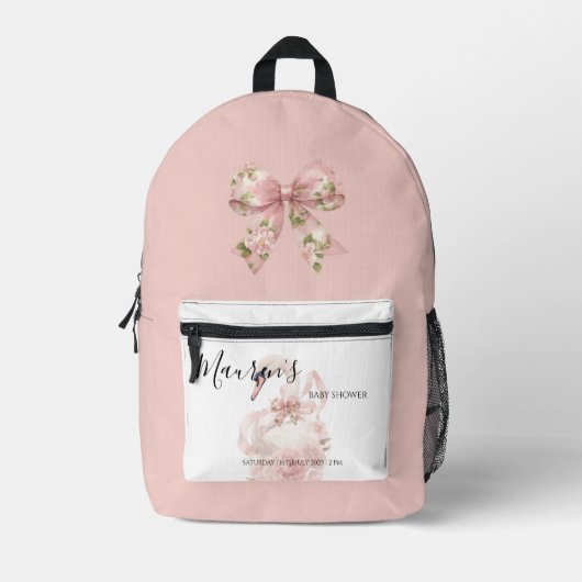Sac À Dos Imprimé Fête de naissance fille à ruban rose (Recto)