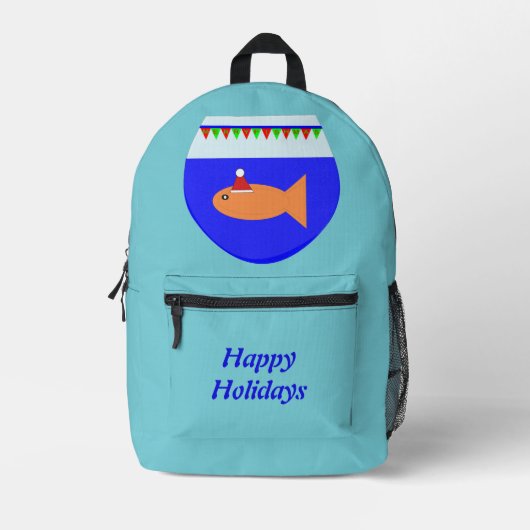 Sac À Dos Imprimé Fête de Noël Poisson d'or personnalisé (Recto)