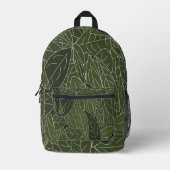 Sac À Dos Imprimé Feuillage de feuilles vertes (Recto)