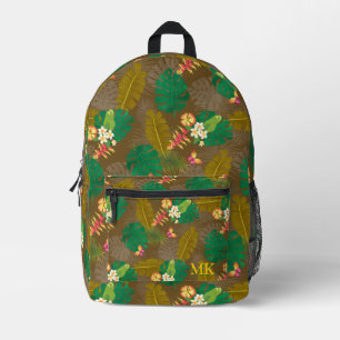 Sac À Dos Imprimé Feuillage tropical été marron