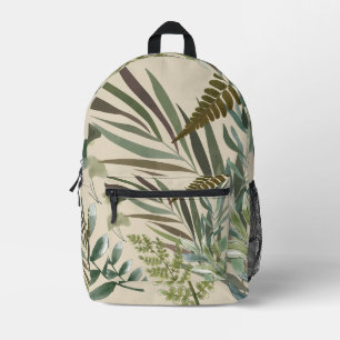 Sac À Dos Imprimé Feuillage végétal de la Ferne florale de type rétr