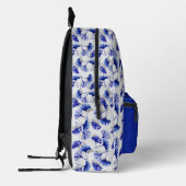Sac À Dos Imprimé Feuille de gingko bleu et blanc (Gauche)