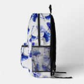 Sac À Dos Imprimé Feuille de gingko bleue et blanche (Droite)