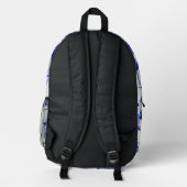 Sac À Dos Imprimé Feuille de gingko bleue et blanche (Verso)