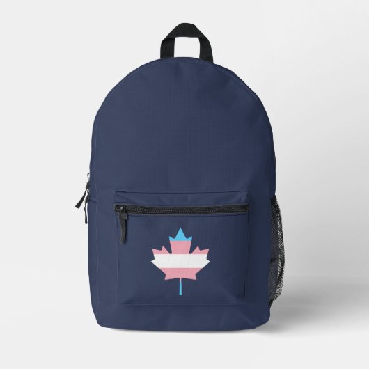Sac À Dos Imprimé Feuille d'érable de la fierté transgenre (Recto)
