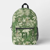 Sac À Dos Imprimé Feuille Tropicale personnalisée Vert Exotique Desi (Recto)