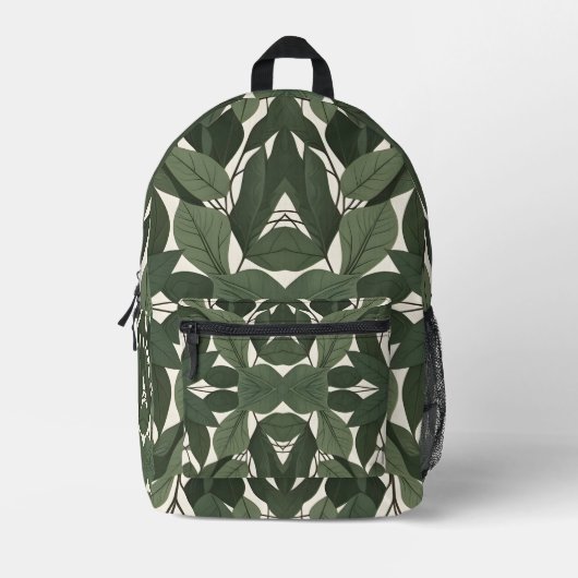 Sac À Dos Imprimé Feuille verte (Recto)