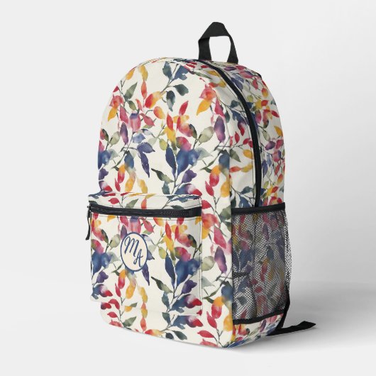 Sac À Dos Imprimé Feuilles aquarelle (Coin arrière droit)
