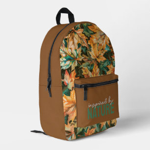 Sac À Dos Imprimé Feuilles d'automne Abstraites Brown et or