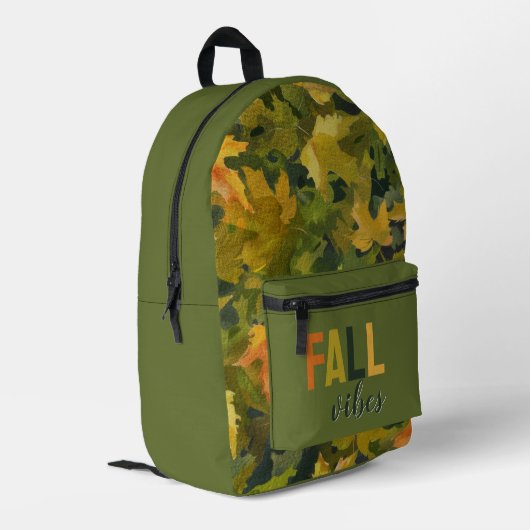 Sac À Dos Imprimé Feuilles d'automne Abstraites Or vert (Coin arrière gauche)