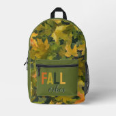 Sac À Dos Imprimé Feuilles d'automne Abstraites Or vert (Recto)