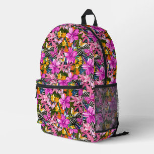 Sac À Dos Imprimé Feuilles et fleurs tropicaux