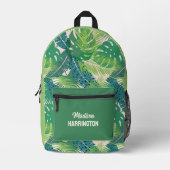 Sac À Dos Imprimé Feuilles Palm de nom personnalisé (Recto)