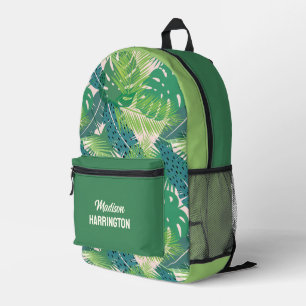 Sac À Dos Imprimé Feuilles Palm de nom personnalisé