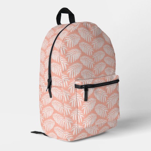 Sac À Dos Imprimé Feuilles tropicaux orange (Coin arrière gauche)