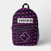 Sac À Dos Imprimé Fibonacci 'Fish Black' de Kenneth Yoncich (Recto)