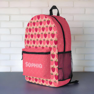 Sac À Dos Imprimé Fields de fraises délicieux - nom personnalisé
