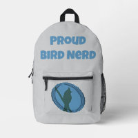 Fier Oiseau Nerd Gris Bleu Silhouette Birder