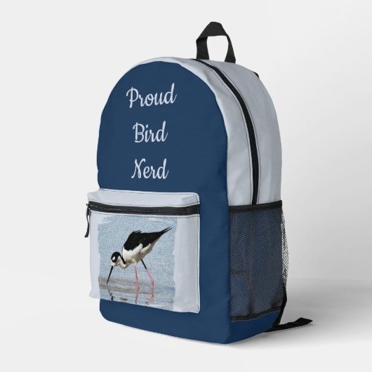 Sac À Dos Imprimé Fier Oiseau Nerd Wader Photo Oiseau Oiseau (Coin arrière droit)