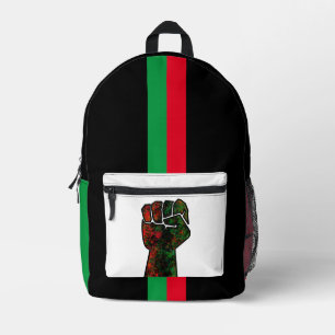 Sac À Dos Imprimé fierté noire drapeau panafricain rouge vert poing